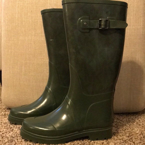 MK HUNTER GREEN RAINBOOTS - Picture 1 of 3